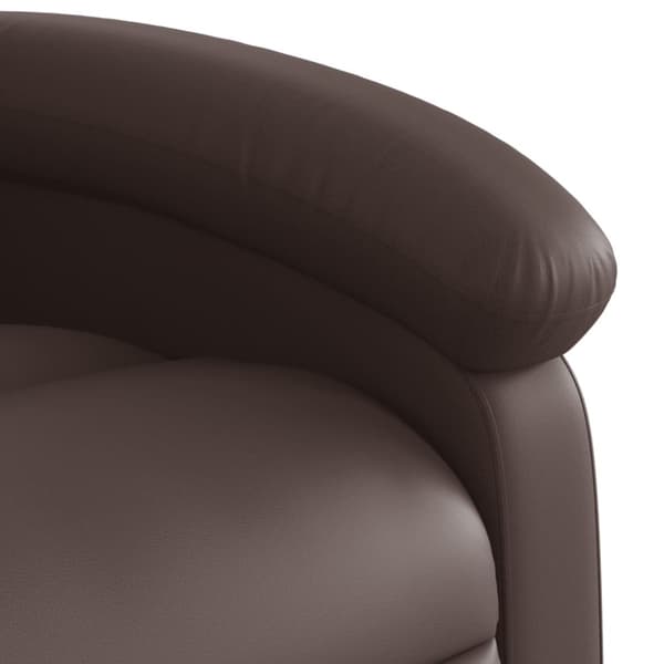Elektronisk reclinerfåtölj brun konstläder