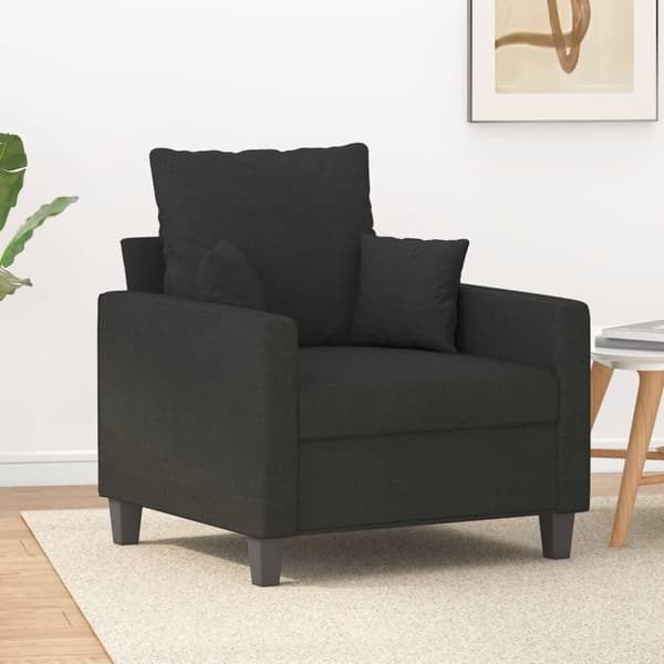 Fåtölj svart 60 cm tyg