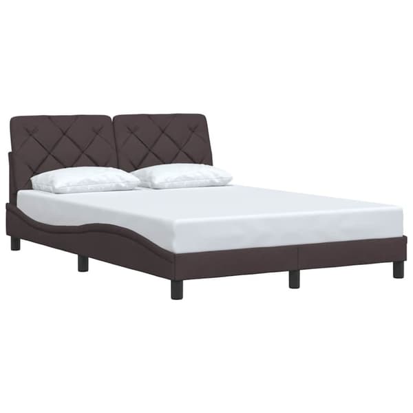 Bed Frame without Mattress Dark Brown 120x200 cm Fabric