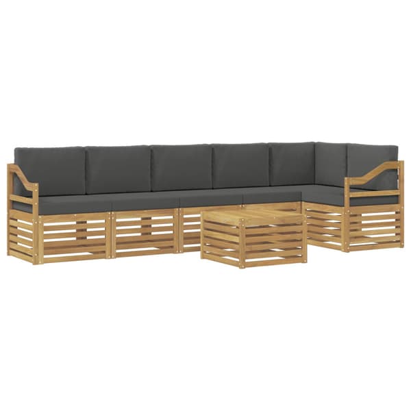 Utomhussoffset 7 pcs Vit och antracit 59 x 59 x 37 cm Polyester
