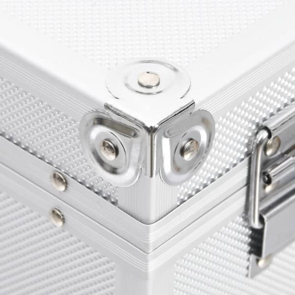 Sminklåda 37x24x40 cm silver aluminium