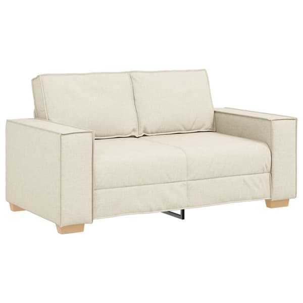 Soffa 2 st Beige Linnenblandad tyg