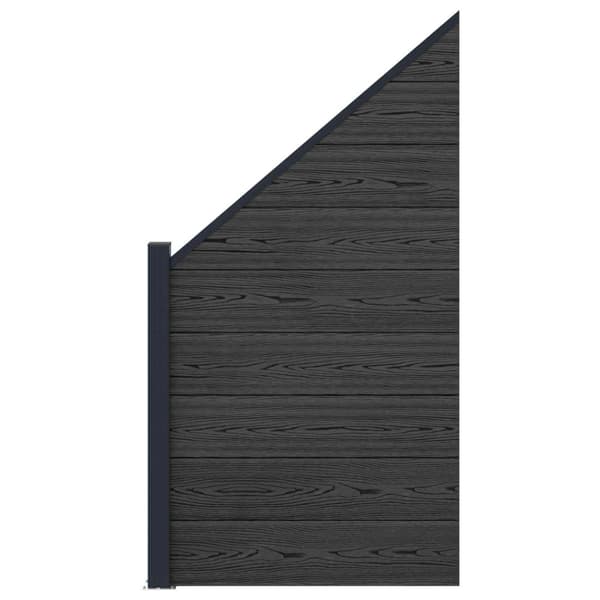 Stängselpanel WPC och aluminium Svart