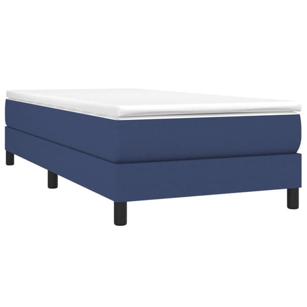 Boxspring-sängram blå 100x200 cm tyg