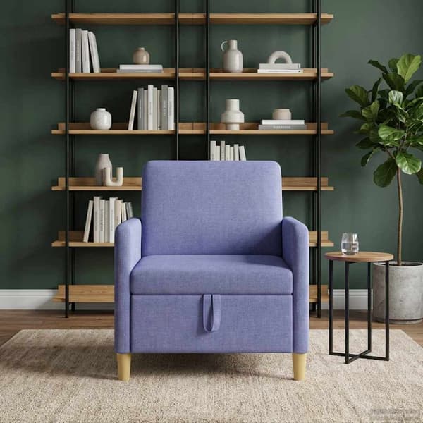 Soffa med förvaring Jeansblå 72 x 78 x 87 cm Polyester