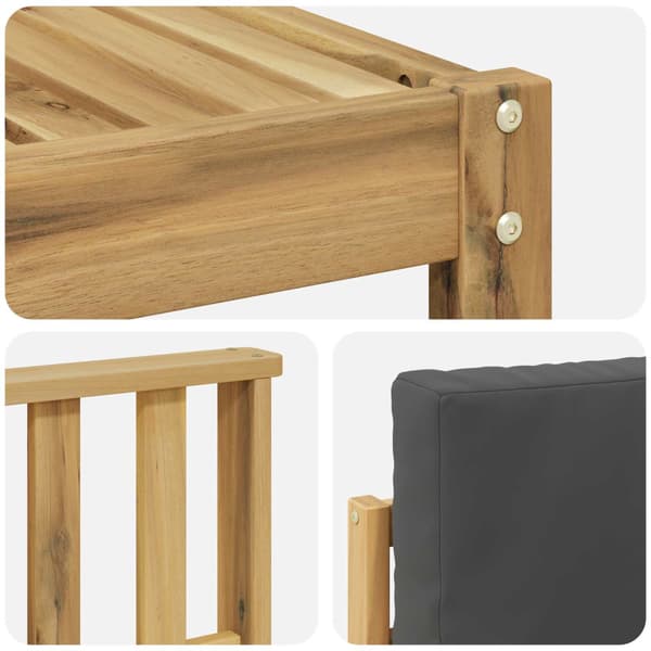 Utomhussoffset med kudde 8 pcs Vit och antracit Polyester