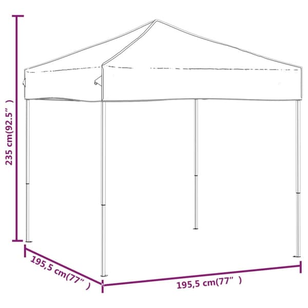 Hopfällbart partytält svart 2x2 m