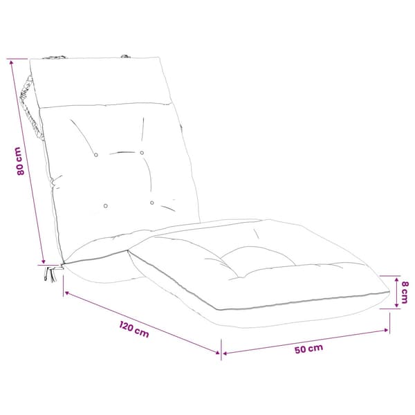 Solstol Kudde VIANEN 100% Polyester Grå 200 x 50 x 8 cm
