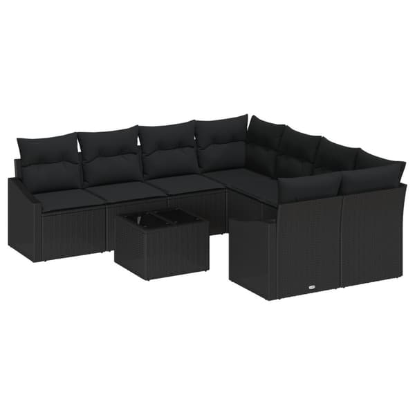 Soffset med kudde med kudde 9 pcs Svart konstrotting