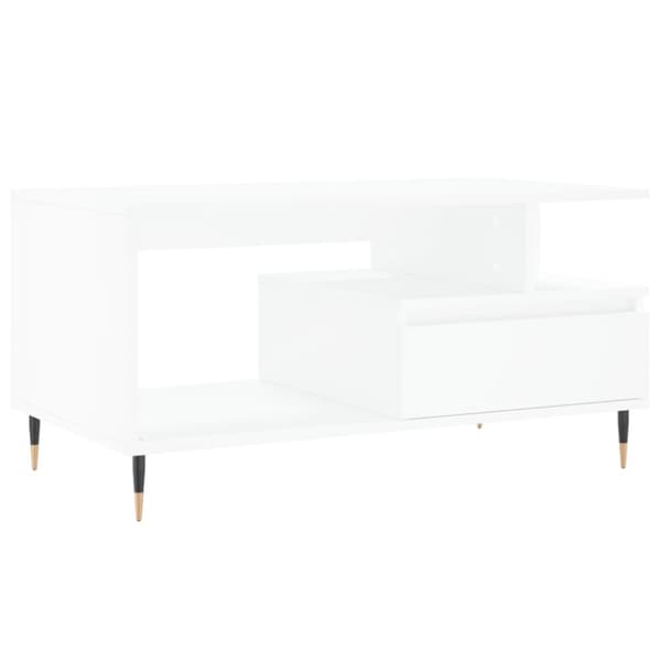Soffbord vit 90x49x45 cm konstruerat trä