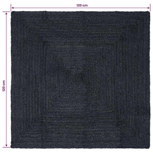Områdesmattor Rektangulär Mörkgrå 120 x 120 cm Jute
