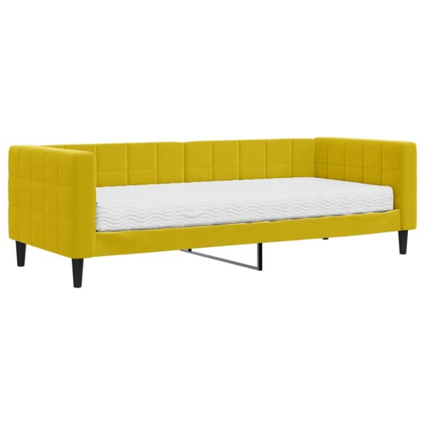 Dagbädd med madrass gul 80x200 cm sammet