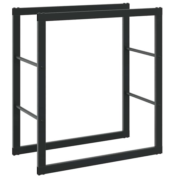 Vedställ svart 55x30x61 cm stål