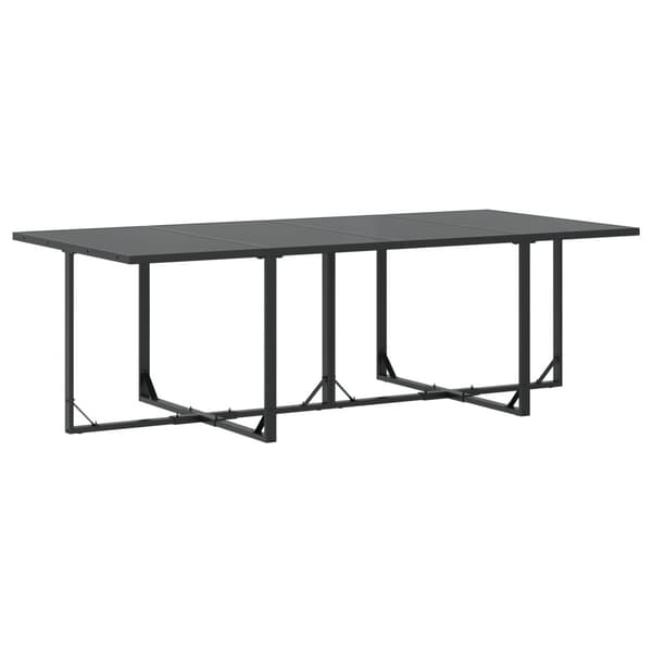 Trädgårdsmöbelset 9 pcs Svart Stål