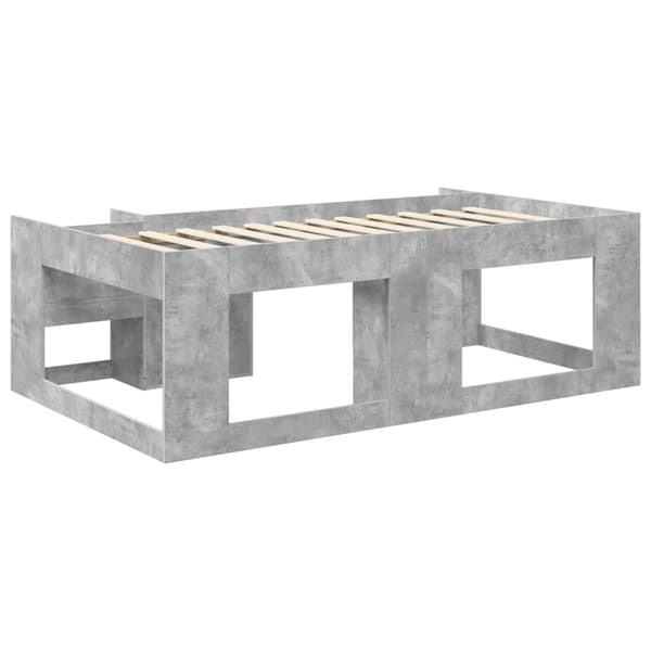 Barnsängsram med förvaring Betonggrå 75 x 190 cm
