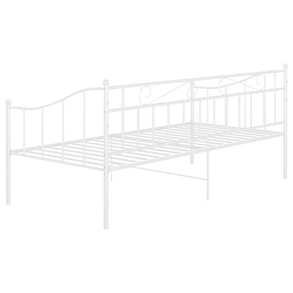 Sängram bäddsoffa vit metall 90x200 cm