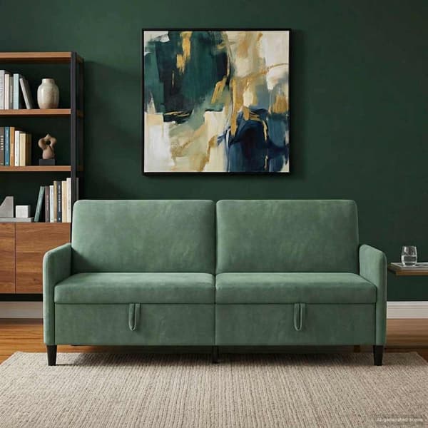 Soffa med förvaring Havgrön 192 x 78 x 87 cm Polyester
