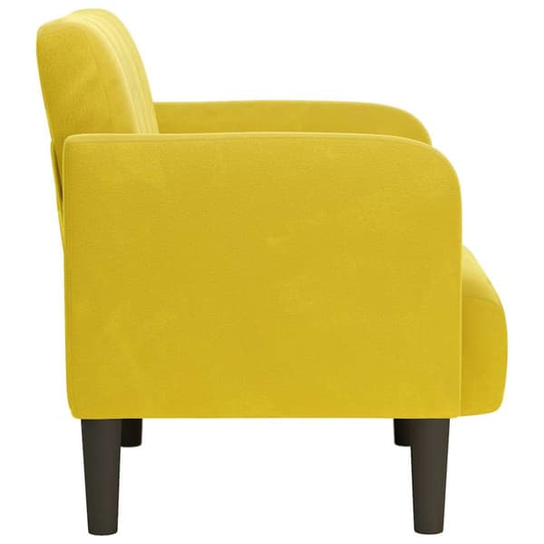 Soffstol med armstöd gul 54 cm sammet