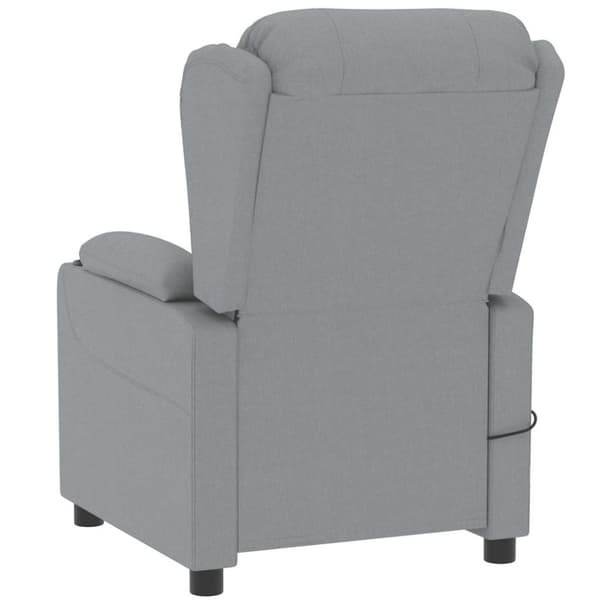 Massagefåtölj ljusgrå tyg