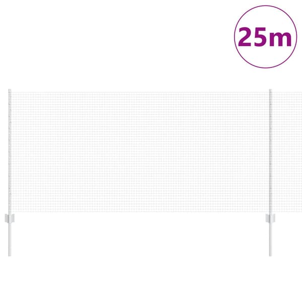 Stängsel med stolpe Silver 1 x 25 m Stål