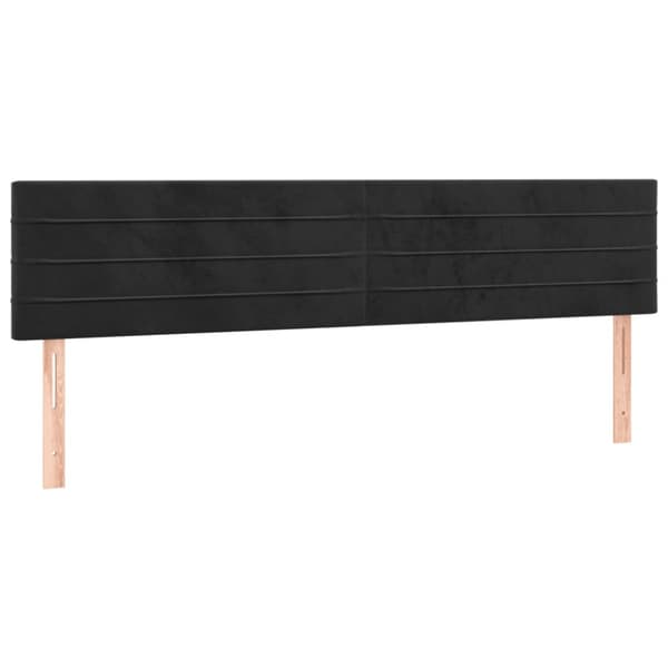 Ramsäng med madrass svart 180x200 cm sammet
