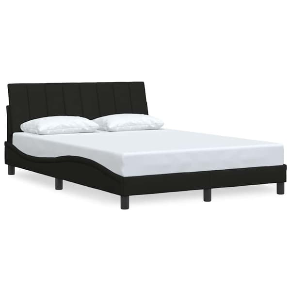 Bed Frame without Mattress "Hanko" Black 140x190 cm Fabric