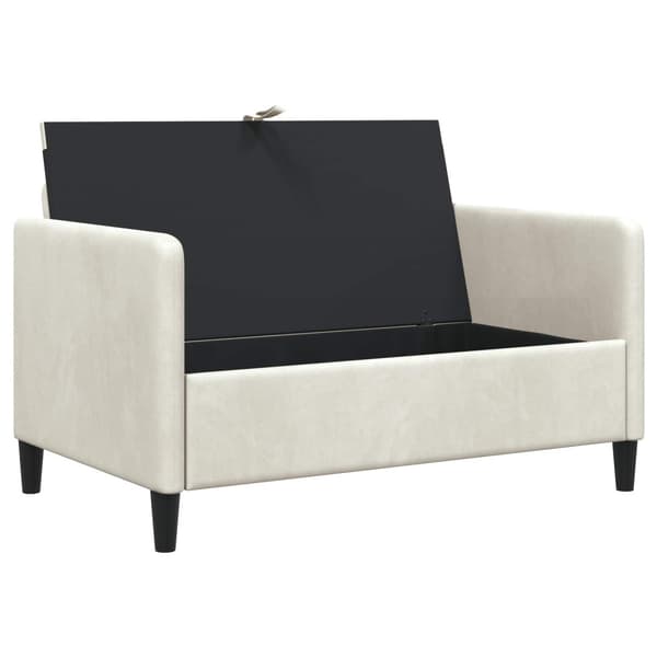 Soffa med förvaring Gräddvit 122 x 78 x 87 cm Polyester