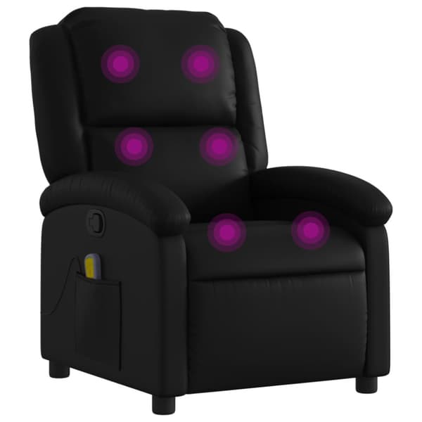 Massagefåtölj svart konstläder