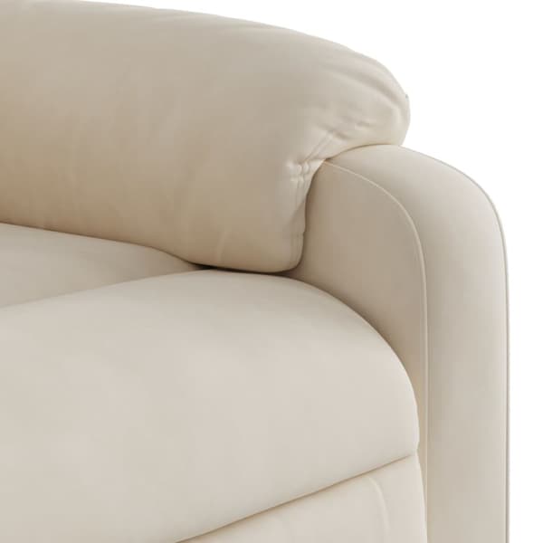Elektrisk massagefåtölj beige mikrofibertyg