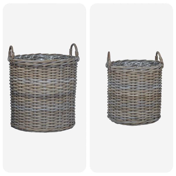 Planteringskorg med lagring 2 pcs Grå Lacak rotting