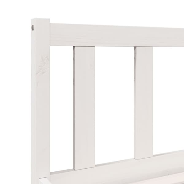 Sängram utan madrass extra lång vit 100x210 cm massiv furu
