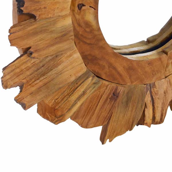 Väggspegel rund 40 cm teak