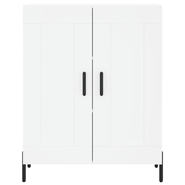 Högskåp vit 69,5x34x180 cm konstruerat trä