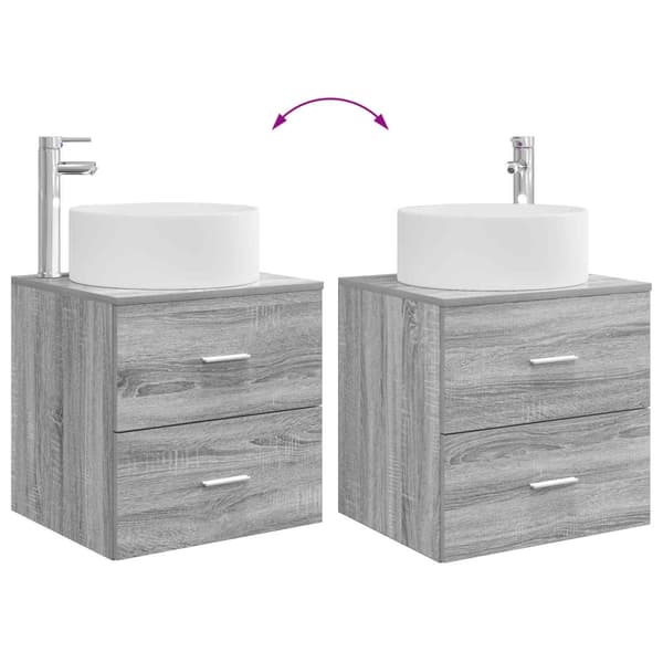Badrumsmöbelset 2 pcs Grå Sonoma Konstruerat trä