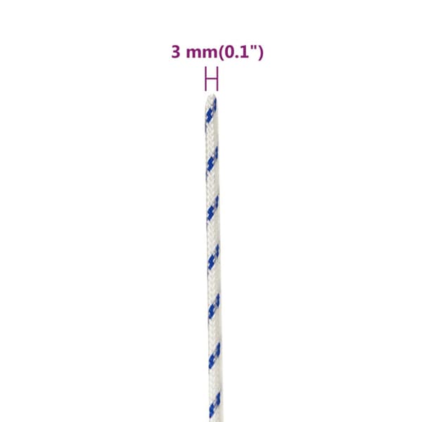 Båtlina vit 3 mm 100 m polypropylen