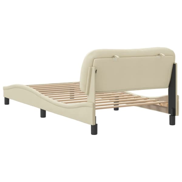 Bed Frame without Mattress "Hvar" Cream 100x200 cm Fabric