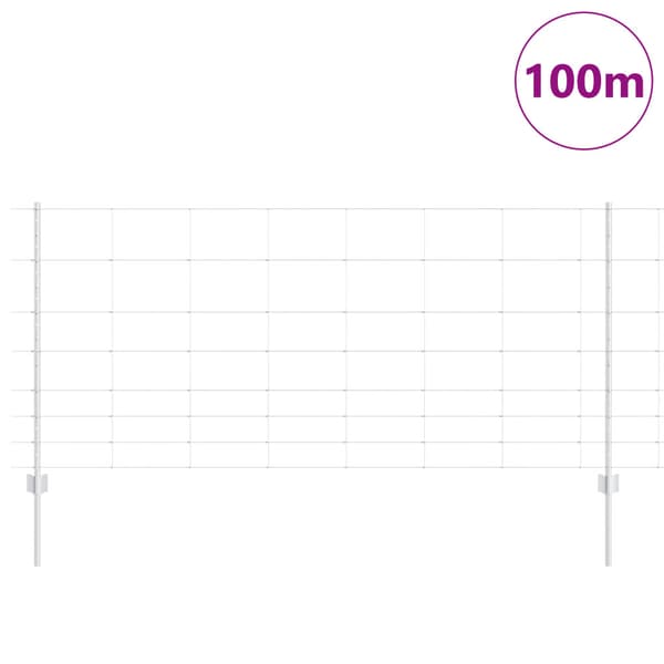 Stängsel med stolpe Silver 1 x 100 m
