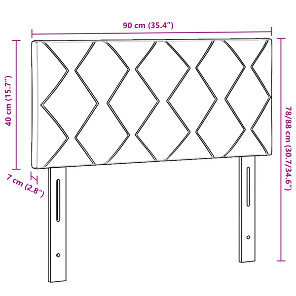LED huvuddyna Svart 90 cm Sammet