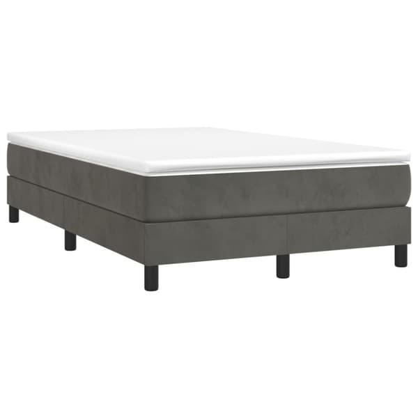 Boxspring-sängram mörkgrå 120x200 cm sammet