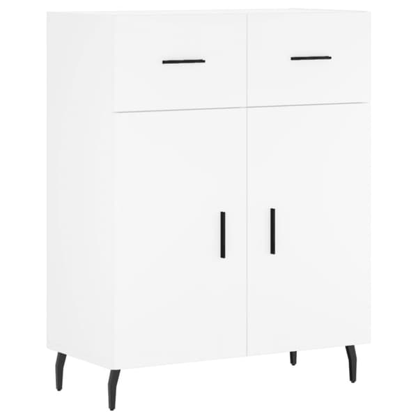 Högskåp vit 69,5x34x180 cm konstruerat trä