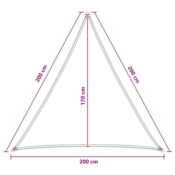 Solsätt segel 2 x 2 x 2 m HDPE