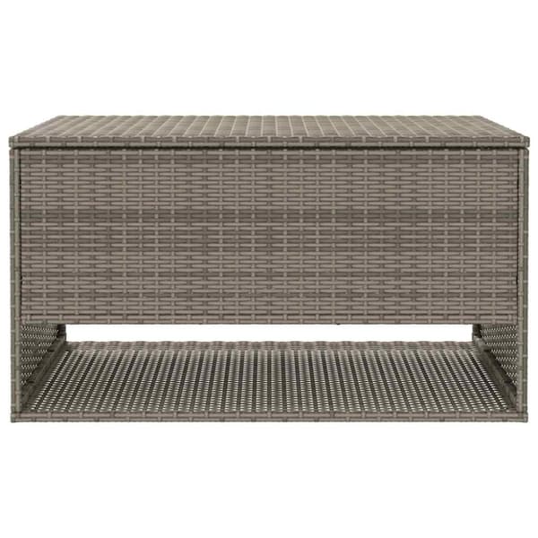 Kuddlåda för utomhusbruk grå 100x55x55,5 cm konstrotting