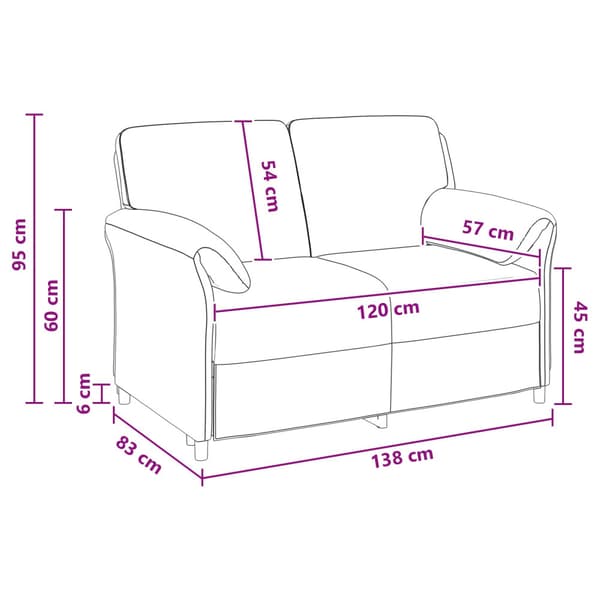 2-sits soffa Ljusgrå 138 x 83 x 95 cm Sammet