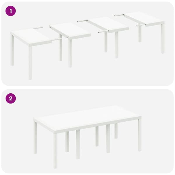 Trädgårdsmöbelset 7 pcs Vit Polypropylen