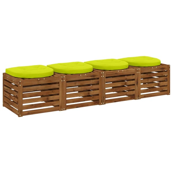 4-delade Sittdynor 4 st 100% Polyester Klart grön.