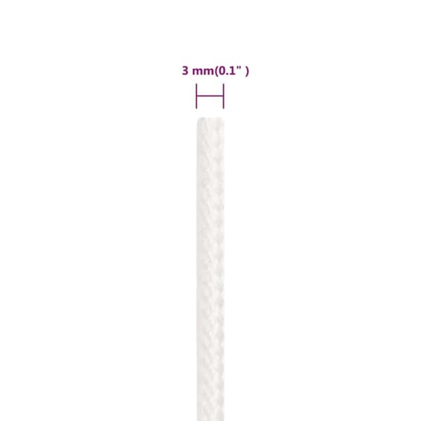 Båtlina helvit 3 mm 500 m polypropylen