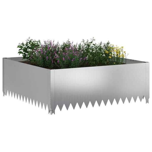 Kant för gräsmatta 100 x 100 x 35 cm Stål Silver