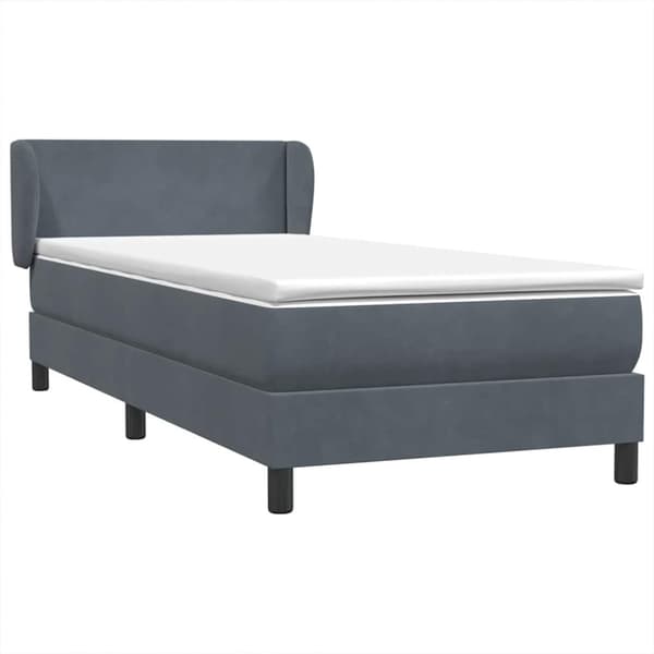 Ramsäng med madrass mörkgrå 80x210 cm sammet