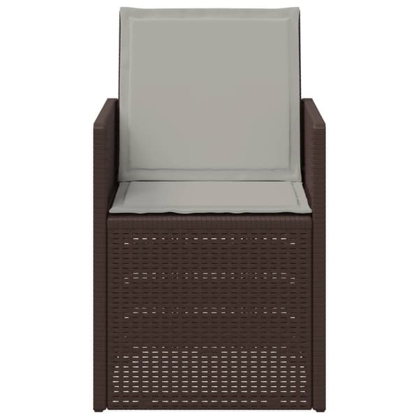 Trädgårdsmatstolar 2 pcs Brun och ljusgrå PP