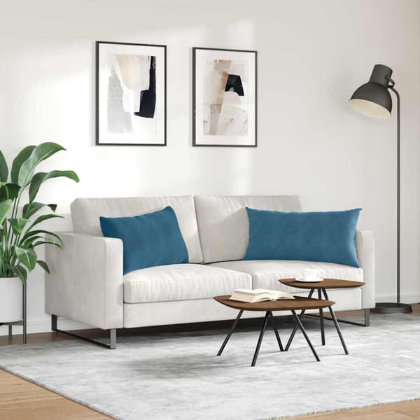 Sofakuddar 2 pcs Blå 80 x 40 cm Kordread tyg